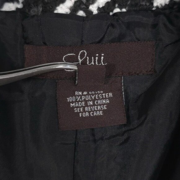 Anthropologie LUII Women's Jacket LARGE Black White Gray Boucle Belted Textured - Picture 10 of 11